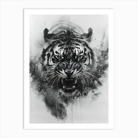 Badass Angry Tiger Ink Painting 7 Art Print