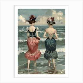 Two Women On The Beach 1 Art Print