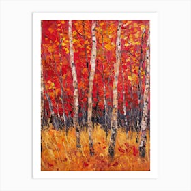 Birch Trees In Fall Art Print