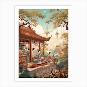 Chinese Tea Culture Vintage Illustration 5 Art Print