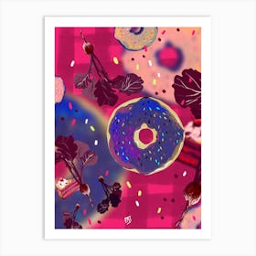 Donut Pattern Art Print