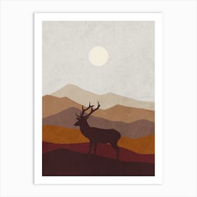 Deer In The Mountains 14 Art Print
