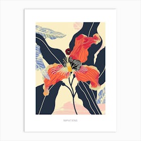 Colourful Flower Illustration Poster Impatiens 3 Art Print