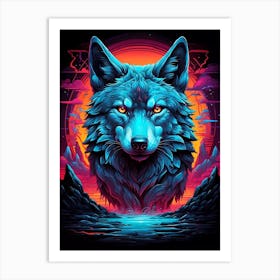 Psychedelic Wolf 6 Art Print