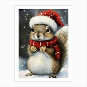 Christmas Squirrel 1 Art Print