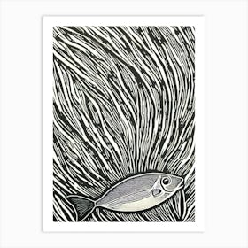 Sardine Linocut Art Print