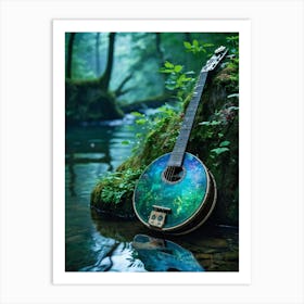 Sunken Banjo Serenely Resonating Cradled In The Heart Of A Verdant Forest That Belongs To A Bewitch (1) Art Print