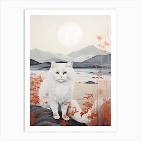 Modern Japandi Cat 4 Art Print