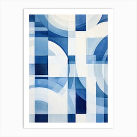 Abstract Blue And White Painting Art Print