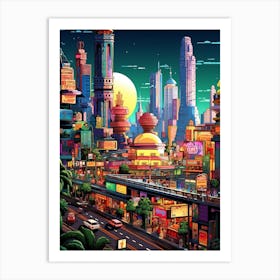 Bangkok Pixel Art 3 Art Print
