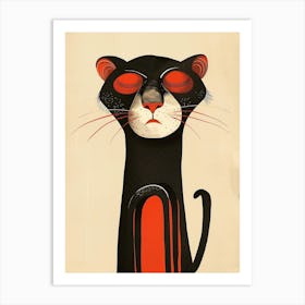 Cat With Red Eyes Art Print