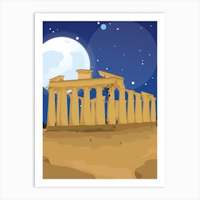 Acropolis At Night Art Print