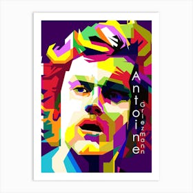 Antoine Griezmann Football Pop Art Wpap Art Print