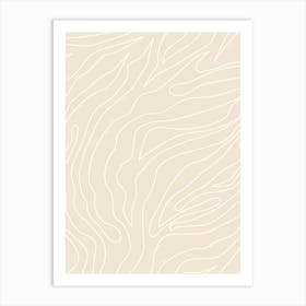 Minimal Line Beige Art Print