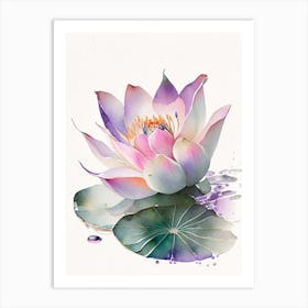 Lotus Flower Petals Watercolour 3 Art Print