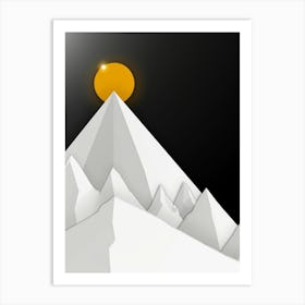 Mountain Top With Sun Art Print