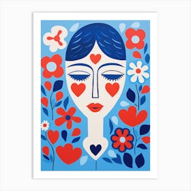 Woman With Flowers 5 Art Print