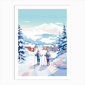 Breckenridge Ski Resort   Colorado Usa, Ski Resort Illustration 0 Art Print