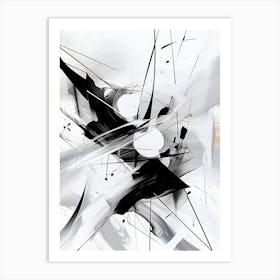 Quantum Entanglement Abstract Black And White 10 Art Print