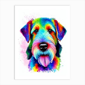 Airedale Terrier Rainbow Oil Painting Dog Art Print
