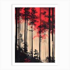 Red Forest Art Print