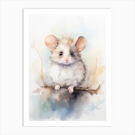 Light Watercolor Painting Of A Western Pygmy Possum 3 Art Print