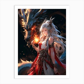 Dragon Girl Art Print