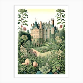 Château De Villandry Gardens 1, France Vintage Botanical Art Print