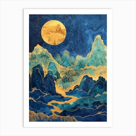 Moonlight In The Mountains Art Print