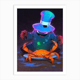 Crab In A Hat Art Print