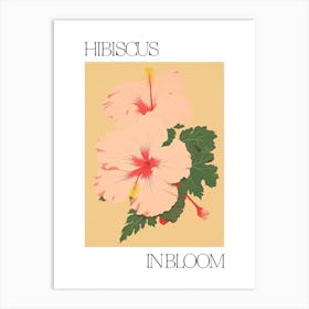 Hibiscus In Bloom Flowers Bold Illustration 1 Art Print