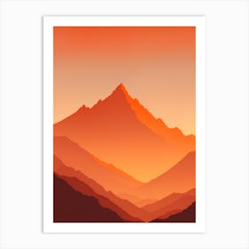 Misty Mountains Vertical Composition In Orange Tone 236 Art Print