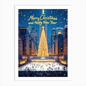 Merry Christmas And Happy New Year 1 Art Print