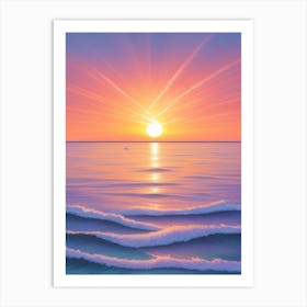 Sunset Over The Ocean Art Print