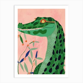 Jungle Crocodile Art Print