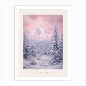 Dreamy Winter National Park Poster  Grand Teton National Park United States 3 Art Print