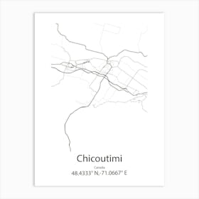 Chicoutimi,Canada Minimalist Map Art Print