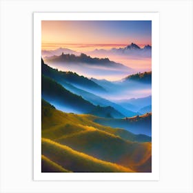 Sunrise Over The Mountains 4 Art Print