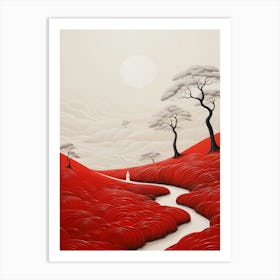 Trees Forest Path Art Print