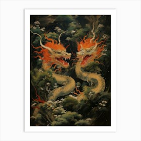 Japanese Dragon Illustration 6 Art Print