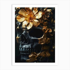 Skull With Flowers 3 Art Print