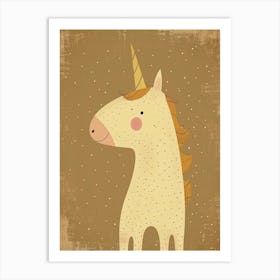Dotted Mocha Pastel Unicorn Art Print