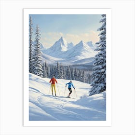 Nordic Ski Scene Art Print 0 Art Print