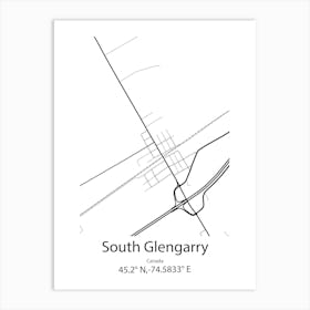 South Glengarry,Canada Minimalist Map Art Print