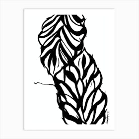 Black and White Nature leaf Art Print Art Print