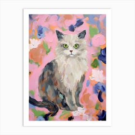 A Persian Cat Painting, Impressionist Painting 2 Art Print