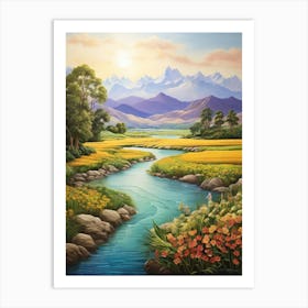 River In The Mountains Art Print