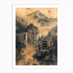 Antique Chinese Landscape Painting 7 Art Print