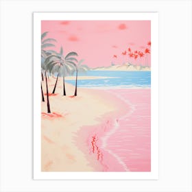 Pink Beach Painting 1 Art Print