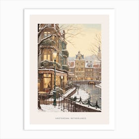 Vintage Winter Poster Amsterdam Netherlands 2 Art Print